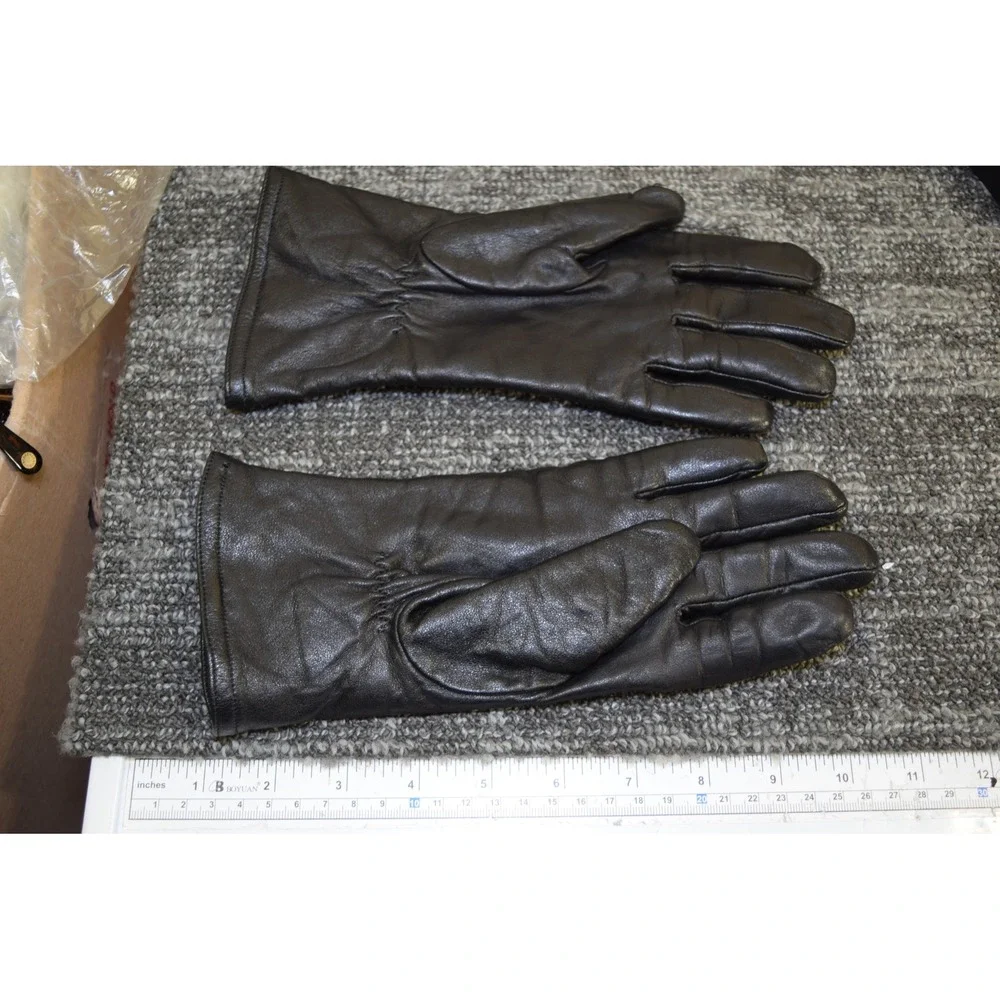 Womens Black Leather Lined‎ Winter Gloves Size Medium